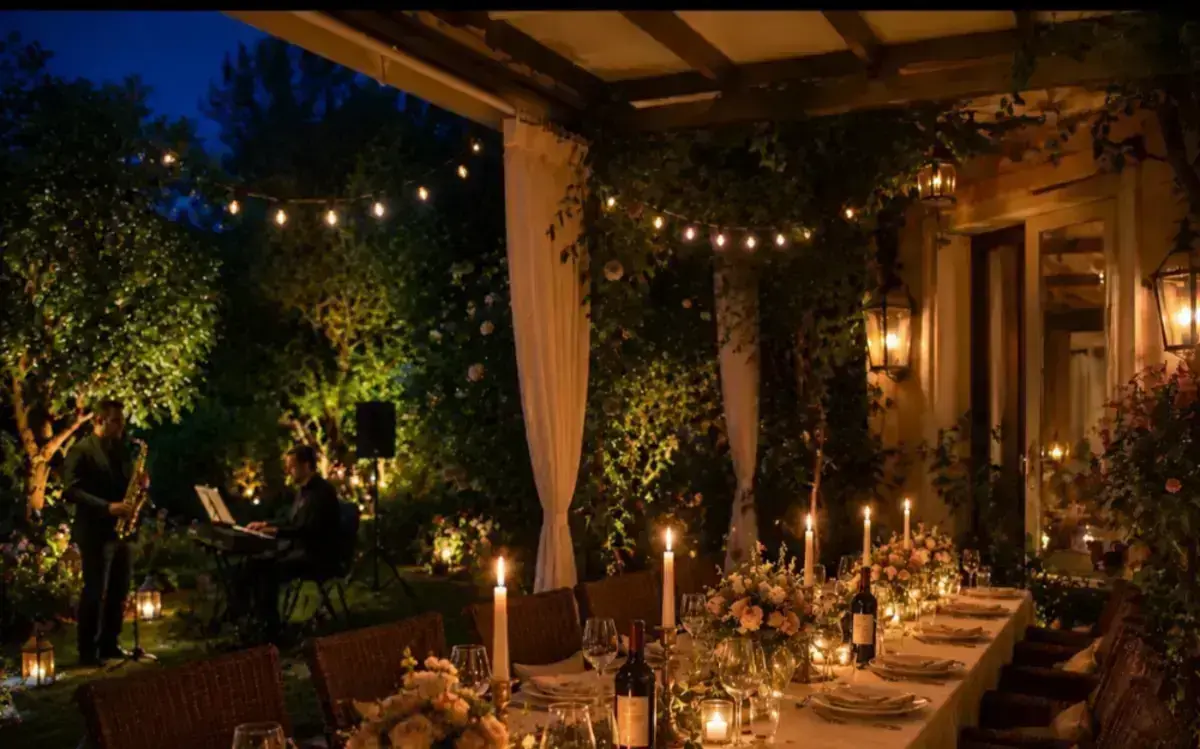Cena e musica a lume di candele